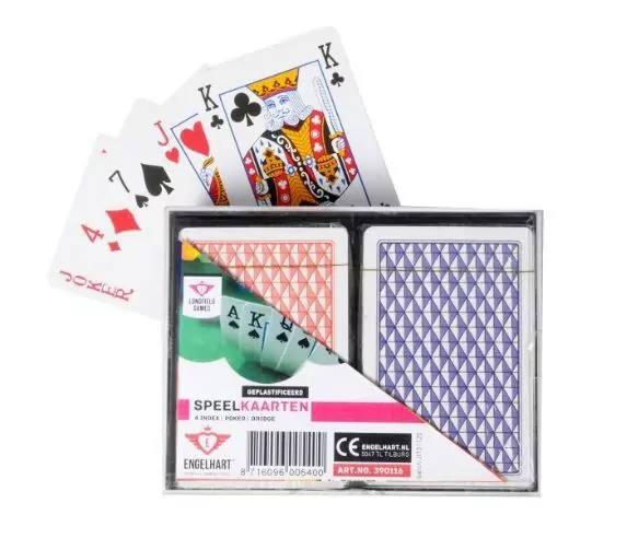 Rauw kleur inch Speelkaarten (rood + blauw) kopen